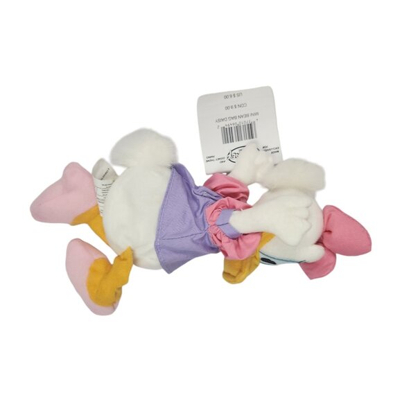 The Disney Store Daisy Duck with Pink Sleeves Bean Bag Plush 9" NWT - Picture 4 of 6